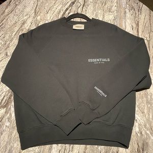 FEAR OF GOD ESSENTIALS
Logo Print Cotton Blend Jersey Crewneck Sweatshirt -Black